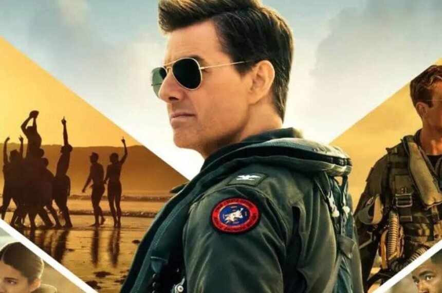Imagem de dois atores com óculos escuros no filme Top Gun: Maverick (2022)