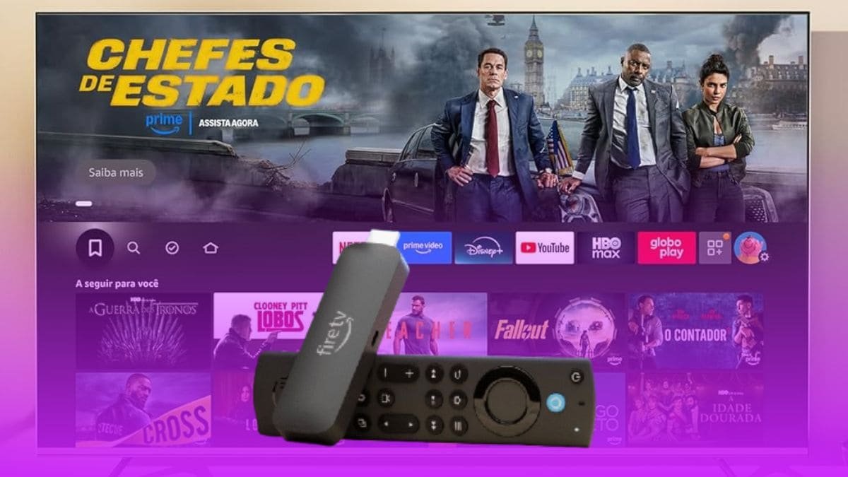 Imagem de uma televisão com Fire TV Stick HD instalado
